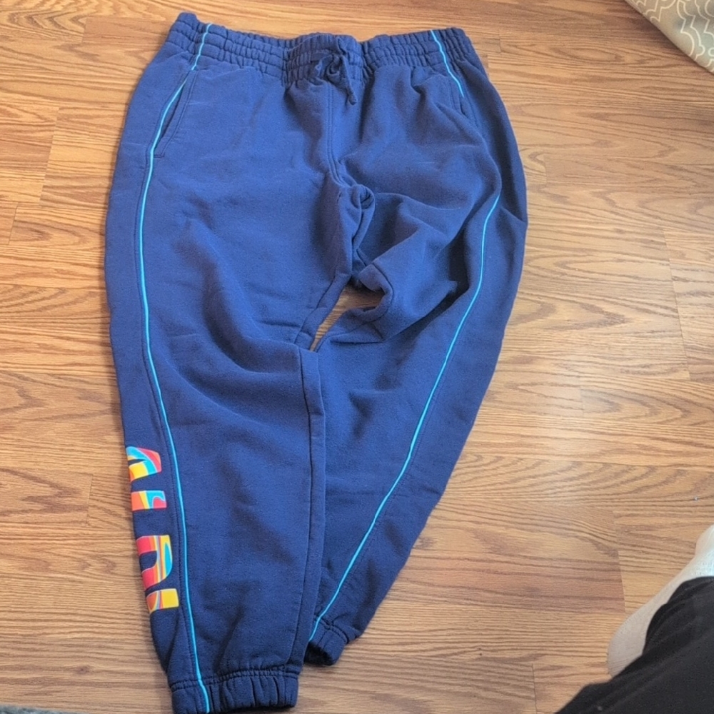 Men's Navy Joggers with Colorful Accents
